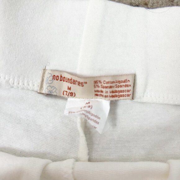 Y2K No Boundaries White Knit Shorts Striped Waistband Retro Sporty Size Medium J - Picture 4 of 4